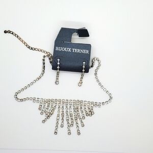 Bijoux Terner Rhinestone Necklace and Earrings
